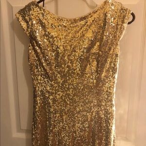 Gold sequenced dress